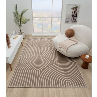 Denna produkten heter Bella Zen Mörkbeige Wiltonmatta i Mörkbeige färg från 249,00 kr, tillverkad av Polyester & Polypropylen material - SE Mattor