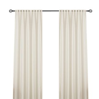 Ellinor Beige 2x135x250 cm Linnegardin-look 2-Pack