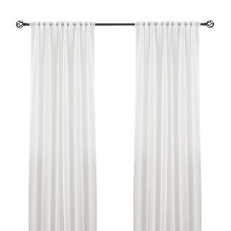 Ellinor Vit 2x135x250 cm Linnegardin-look 2-Pack