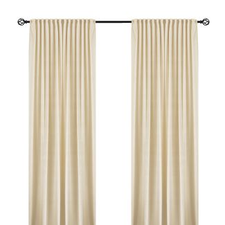 Rumsförmörkande Sammetsgardin 2-pack Mathilde Beige