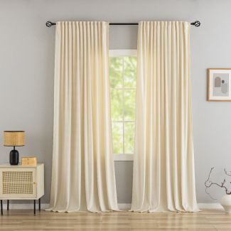 Rumsförmörkande Sammetsgardin 2-pack Mathilde Beige