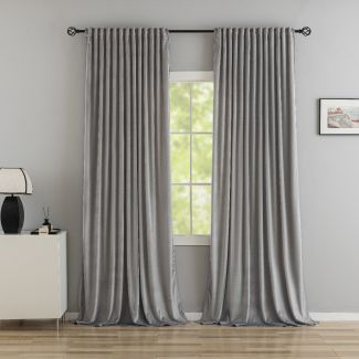 Rumsförmörkande Sammetsgardin 2-pack Mathilde Silver