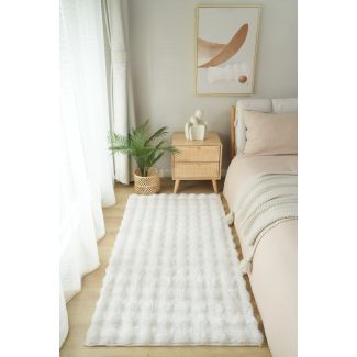 Denna produkten heter Rabbit Bubble, tillverkad av Polyester material med en vacker Offwhite färg - SE Mattor