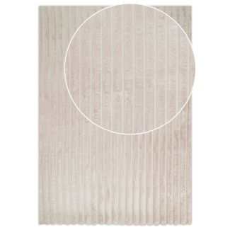 Tvättbar Pälsmatta Rabbit Stripe Ljusbeige