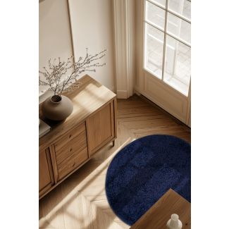 Rund Matta Nubby Blå
