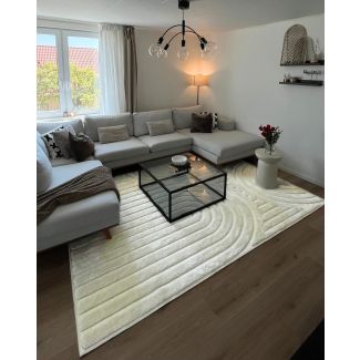 Denna produkten heter Steam Heat, tillverkad av Polyester material med en vacker Offwhite färg - SE Mattor