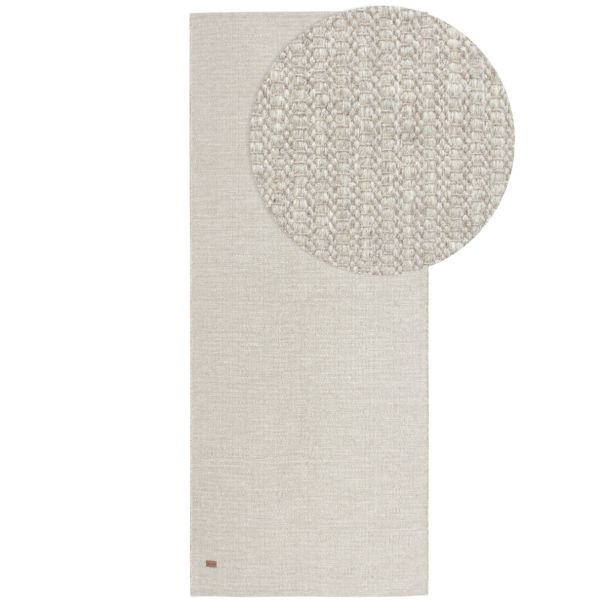 Denna produkten heter Molly, tillverkad av 80% Ull & 20% Bomull material med en vacker Kräm/Grå färg - SE Mattor