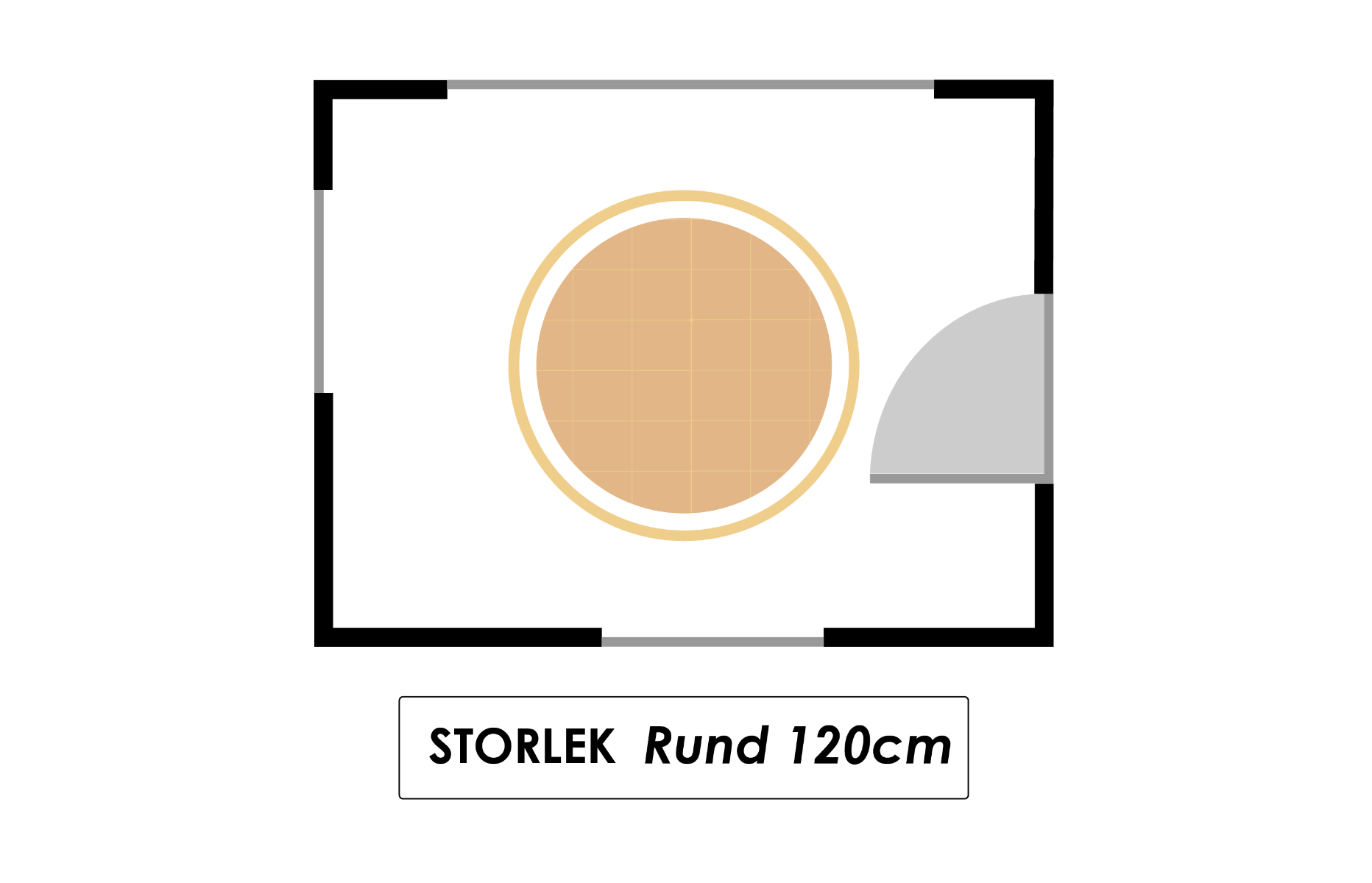 Rund matta i hall storlek