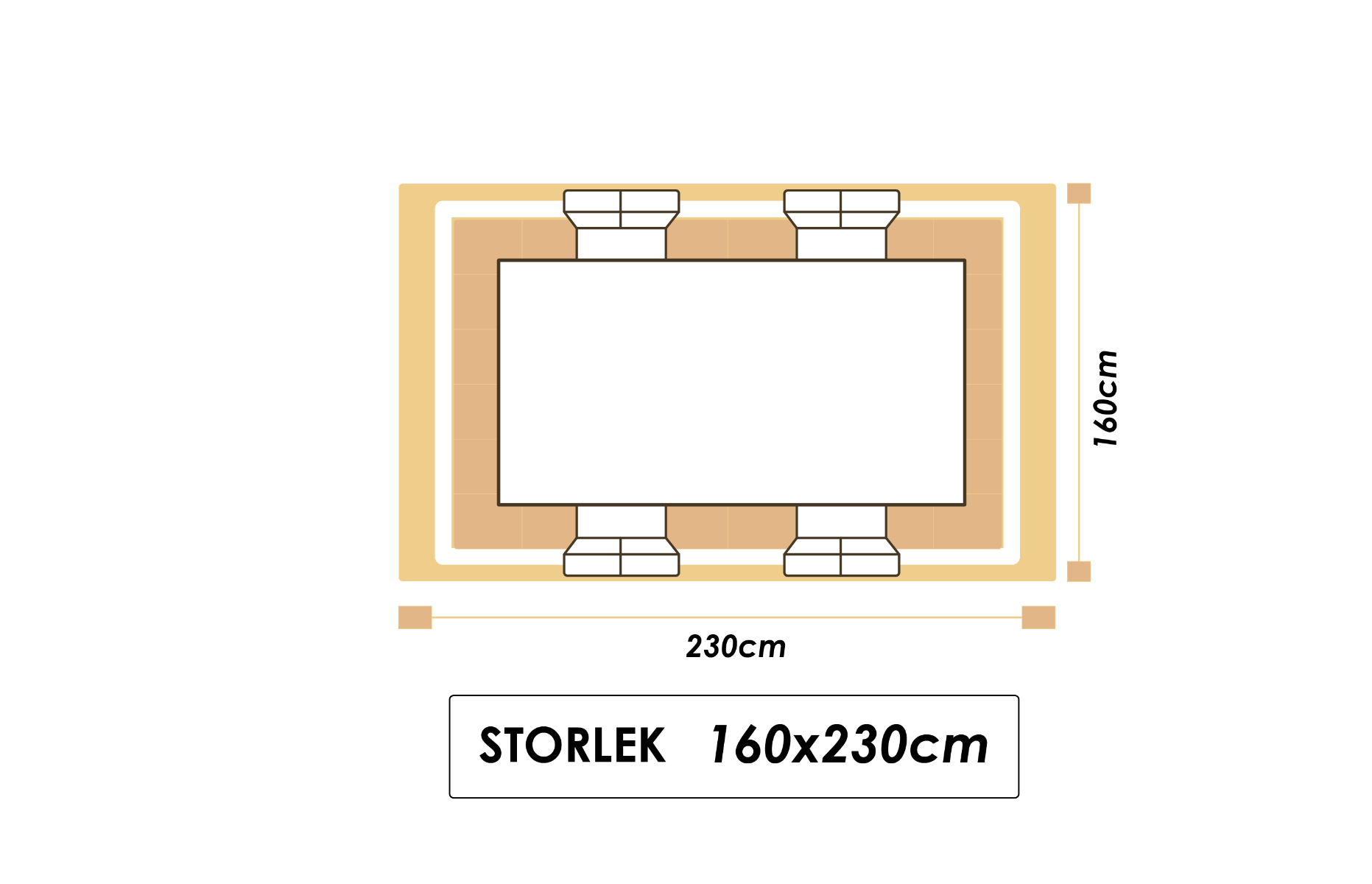 köksmatta under matbord storlek