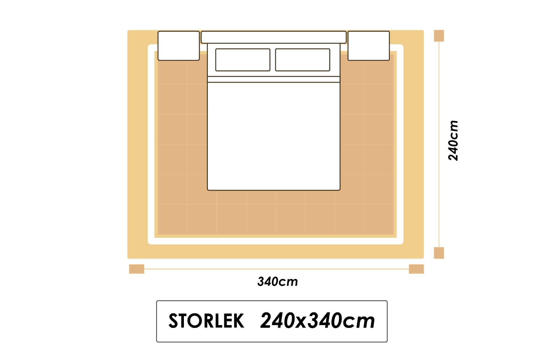 Stor matta under hela säng