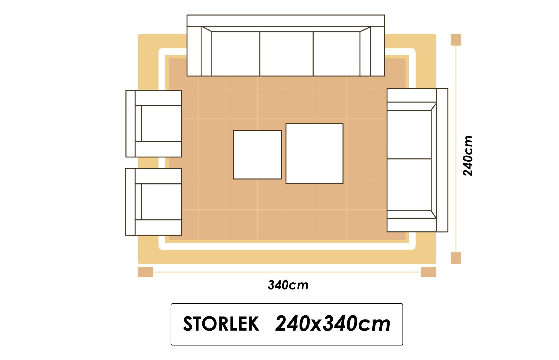 vardagsrumsmatta storlek under soffa